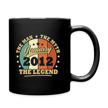 Janvier 2012, 11 Ans Anniversaire garçons et fille - Mug uni - noir - Droite