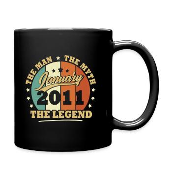 Janvier 2011, 12 Ans Anniversaire garçons et fille - Mug uni - noir - Droite