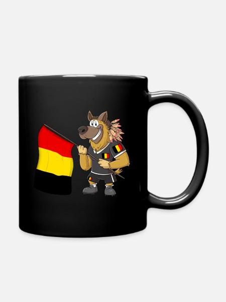 Belgian Rasta dog - Full Colour Mug - black