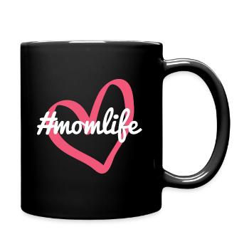 #MOMLIFE Mama Design Mutterherz Mutterlieb - Tasse einfarbig - Schwarz - Rechts
