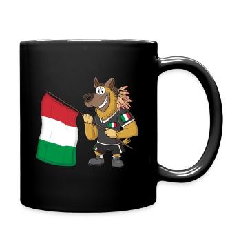 Italien Rasta Hund - Tasse einfarbig - Schwarz - Rechts