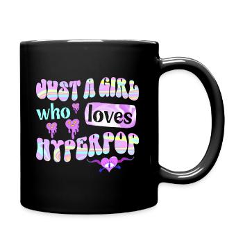 Mädchen, das Hyperpop-Musik liebt - Tasse einfarbig - Schwarz - Rechts