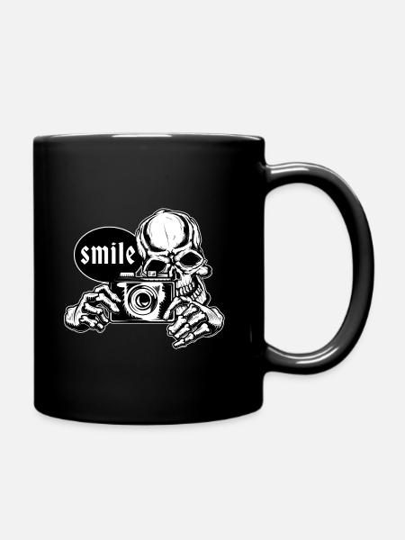 Bitte Lächeln - Tasse einfarbig - Schwarz