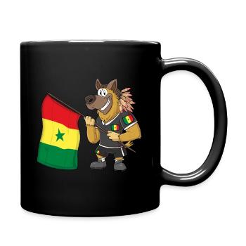 Senegal Rasta Hund - Tasse einfarbig - Schwarz - Rechts