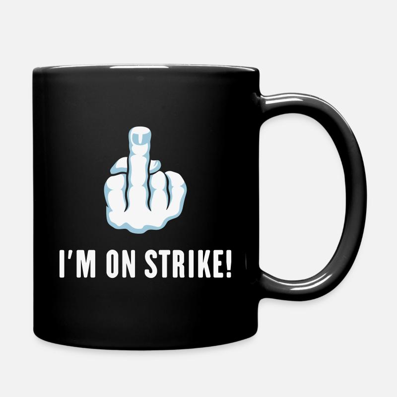 The Middle Finger – I’m On Strike! (Picket) - Full Colour Mug - black