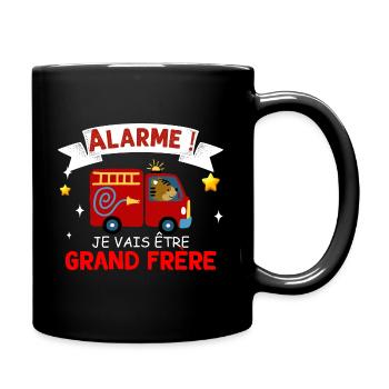 Alarme grand frere Humour naissance - Mug uni - noir - Droite