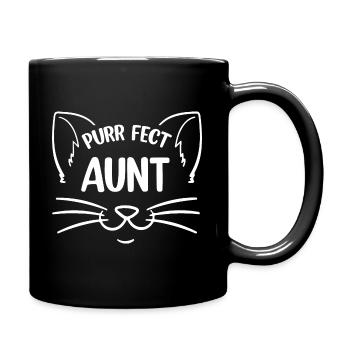 Aunt Purr-fect Cat Aunt - Full Colour Mug - black - Right