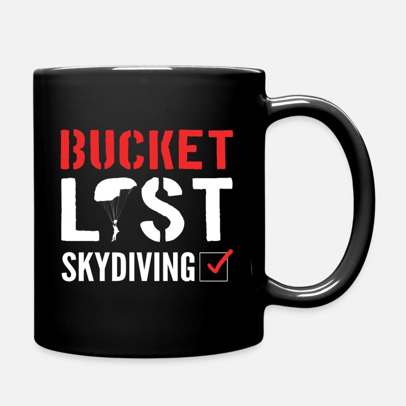 Bucket List Sky Diving Skydiver - Full Colour Mug - black
