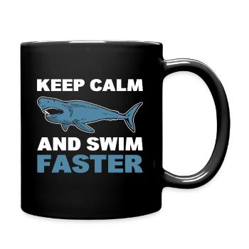 Keep Calm And Swim Faster Float - Full Colour Mug - black - Right
