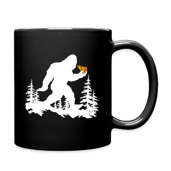 Pizza lieben auch Kreaturen - Tasse einfarbig - Schwarz - Rechts
