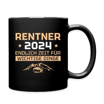 Rentner 2024 Wohnwagen Camping Ruhestand - Tasse einfarbig - Schwarz - Rechts