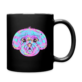 Colorful Dog Hundefrisör - Tasse einfarbig - Schwarz - Rechts