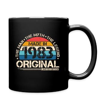 1983 Vintage Born Man Myth Legend - Mug uni - noir - Droite