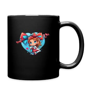 Fille et coeur - Chérie - Mug uni - noir - Droite