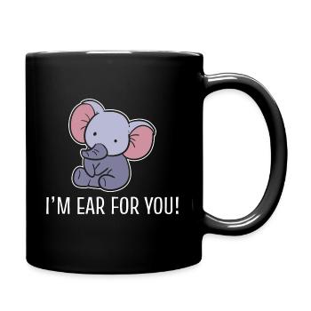 Elefant -Wortspiele Zookeeper - Tasse einfarbig - Schwarz - Rechts