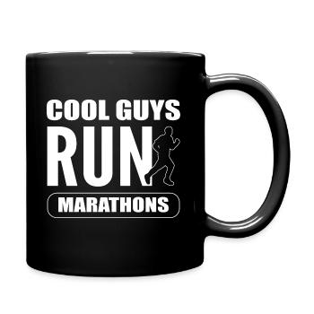 Männer rennen Marathon - Tasse einfarbig - Schwarz - Rechts