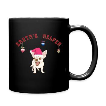 Chihuahua dog Santa's helper - Full Colour Mug - black - Right