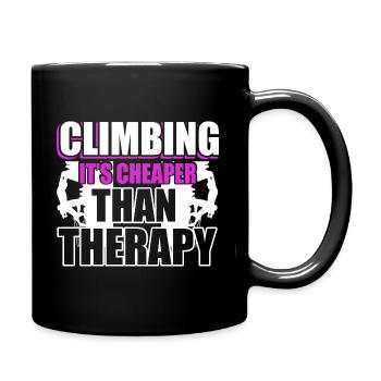 Climbing Climbing Is Cheaper Than Therapy - Full Colour Mug - black - Right
