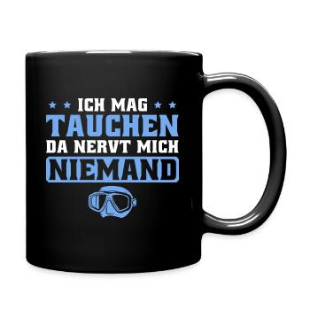 Taucher Tauchsport Männer Tauchen - Tasse einfarbig - Schwarz - Rechts