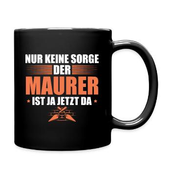 Maurer Ausbildung Maurermeister - Tasse einfarbig - Schwarz - Rechts