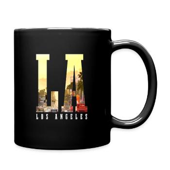 Los Angeles, California, LA - Full Colour Mug - black - Right