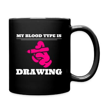 My Blood Type Is Drawing Zeichenkünstler - Tasse einfarbig - Schwarz - Rechts
