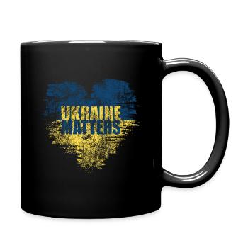 Ukraine Matters - Peace for Ukraine - Full Colour Mug - black - Right