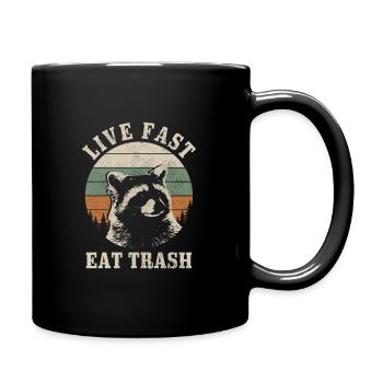 Raccoon Funny Gift - Full Colour Mug - black - Right