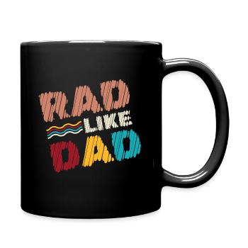 Retro Rad Like Dad Awesome Father's Day Present - Full Colour Mug - black - Right