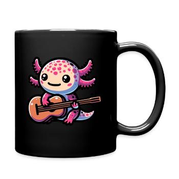 Axolotl Playing Guitar - Tasse einfarbig - Schwarz - Rechts