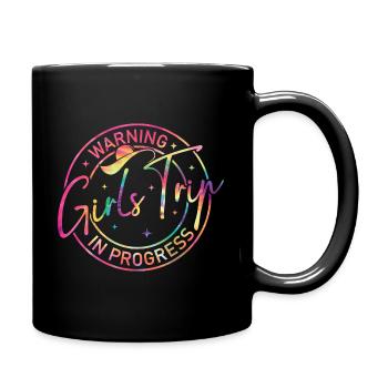 Attention Girls Trip en cours - Mug uni - noir - Droite