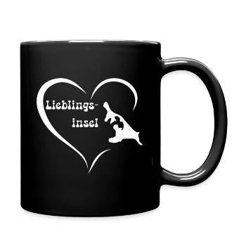 Lieblingsinsel Usedom, Ostsee - Tasse einfarbig - Schwarz - Rechts