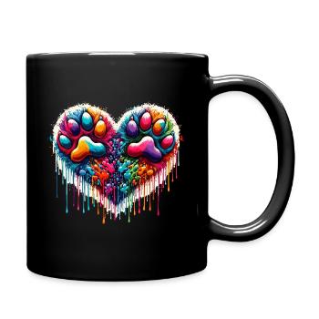 Paw Heart Paw Pet Dog Cat Mistress - Full Colour Mug - black - Right