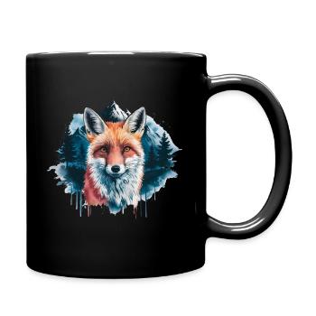 Renard, Aquarelle, Forêt, Renards, Nature, Renard roux - Mug uni - noir - Droite