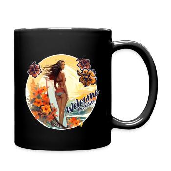 SURFING PARADISE!! - Full Colour Mug - black - Right