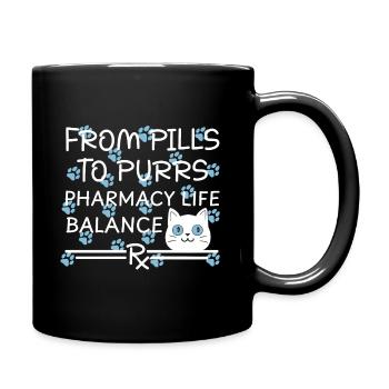 Pharmacie Pilules pour chat à ronronner Bleu-Blanc - Mug uni - noir - Droite