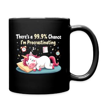 Einhorn Faultier Sarkastischer Humor - Tasse einfarbig - Schwarz - Rechts