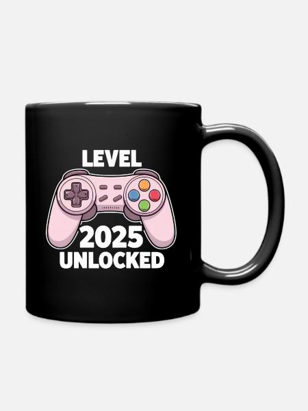 Level 2025 Unlocked - Tasse einfarbig - Schwarz