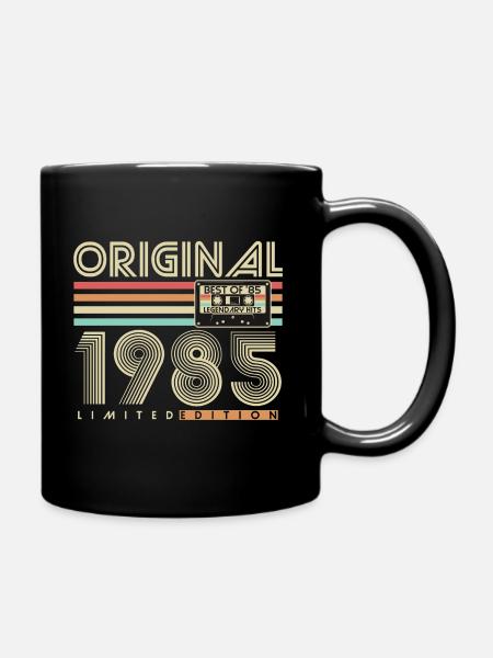 Original 1985 Jahrgang Vintage Geburtstag Retro - Tasse einfarbig - Schwarz