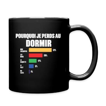 Badeanzug Schlaf Ich kann nicht schlafen - Tasse einfarbig - Schwarz - Rechts