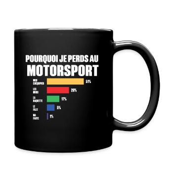 Warum ich im Motorsport verliere - Tasse einfarbig - Schwarz - Rechts
