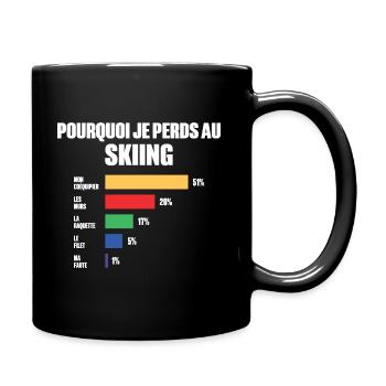 Skiing Loser Humor Skiing Player Jersey - Full Colour Mug - black - Right
