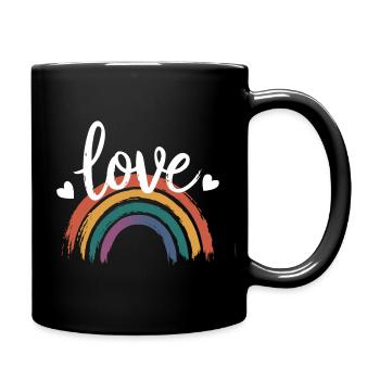 Love & Rainbow | LGBT Pride - Full Colour Mug - black - Right