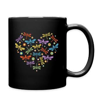 Motif Coeur Femme Adore Libellule - Full Colour Mug - black - Right