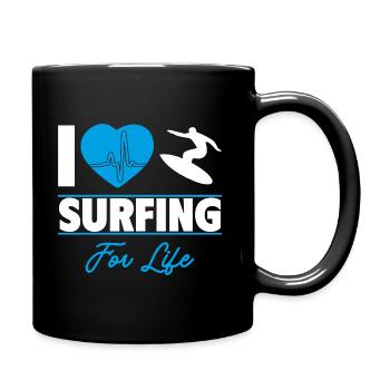 I love surfing for life - Full Colour Mug - black - Right