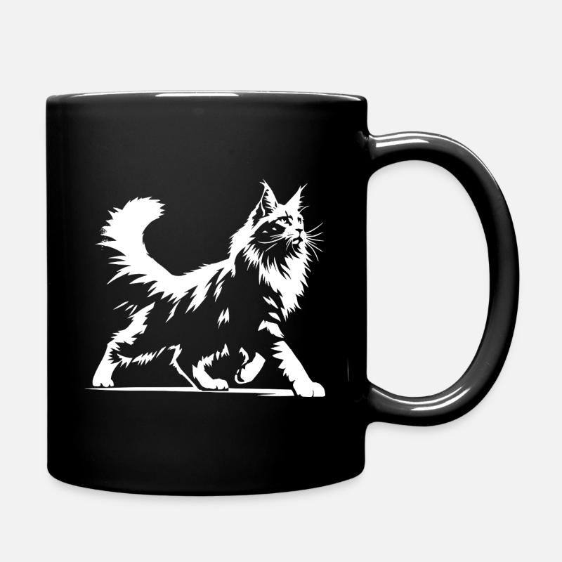 Maine Coon Katze Majestätisches Design - Tasse einfarbig - Schwarz