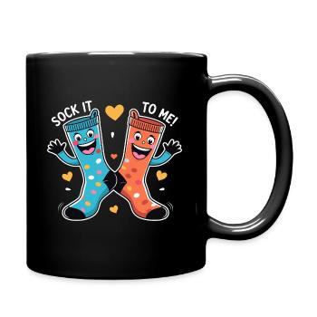 Chaussettes colorées drôles - Sock It To Me - Mug uni - noir - Droite