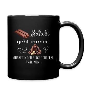 Schoki Pralinen ws - Tasse einfarbig - Schwarz - Rechts