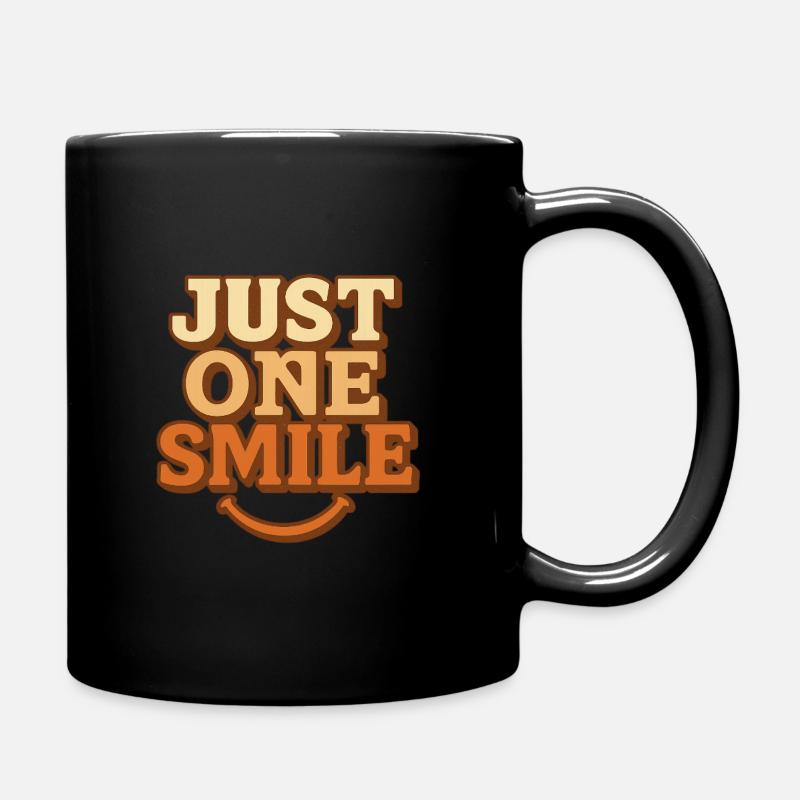 ''NUR EIN LÄCHELN'' - Tasse einfarbig - Schwarz