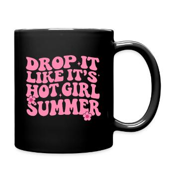 Hot Girl Summer Pink Saying Design - Full Colour Mug - black - Right